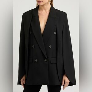 Stella McCartney Black Double-Breasted Blazer US4 IT40